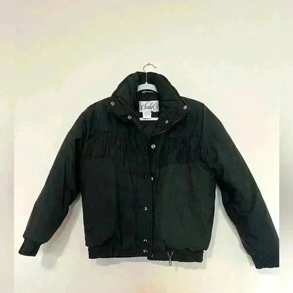 Women’s Vintage Chalet Black Puffer Jacket- Size Small - Picture 1 of 3